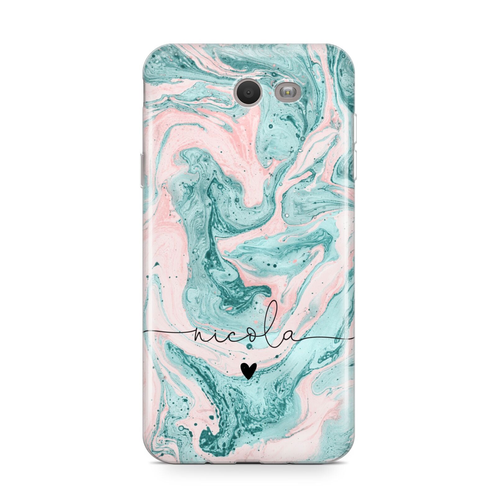 Personalised Name Green Swirl Marble Samsung Galaxy J7 2017 Case