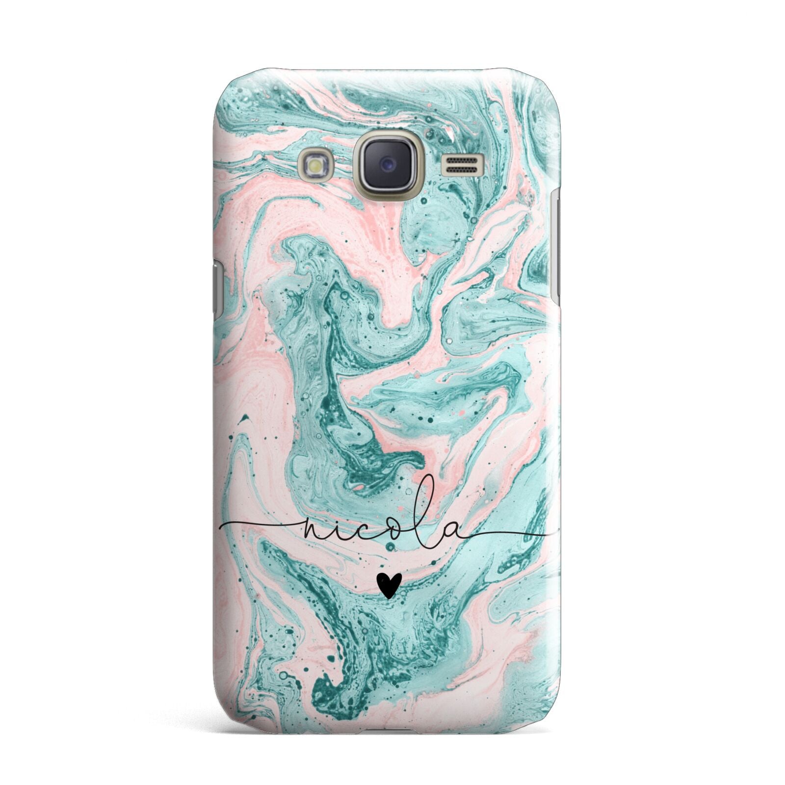 Personalised Name Green Swirl Marble Samsung Galaxy J7 Case