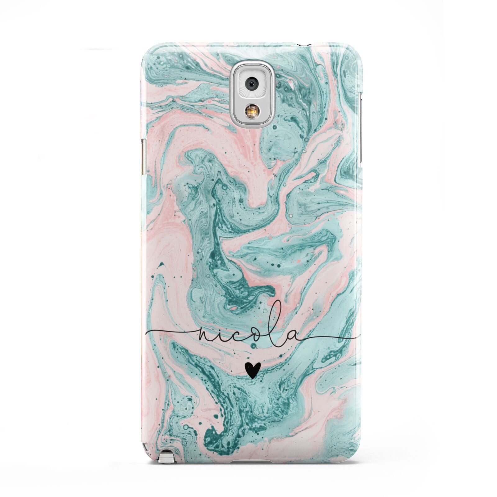 Personalised Name Green Swirl Marble Samsung Galaxy Note 3 Case