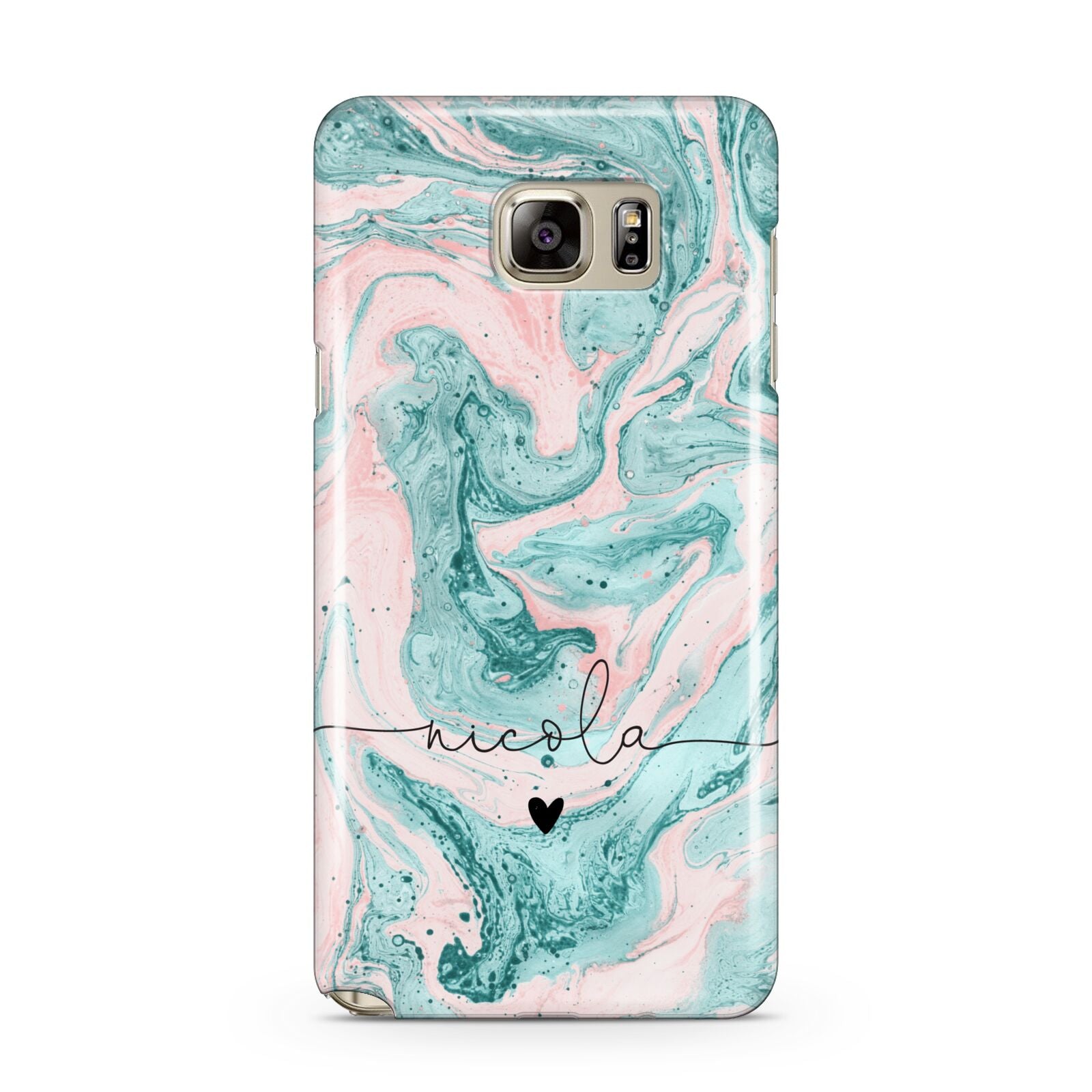 Personalised Name Green Swirl Marble Samsung Galaxy Note 5 Case