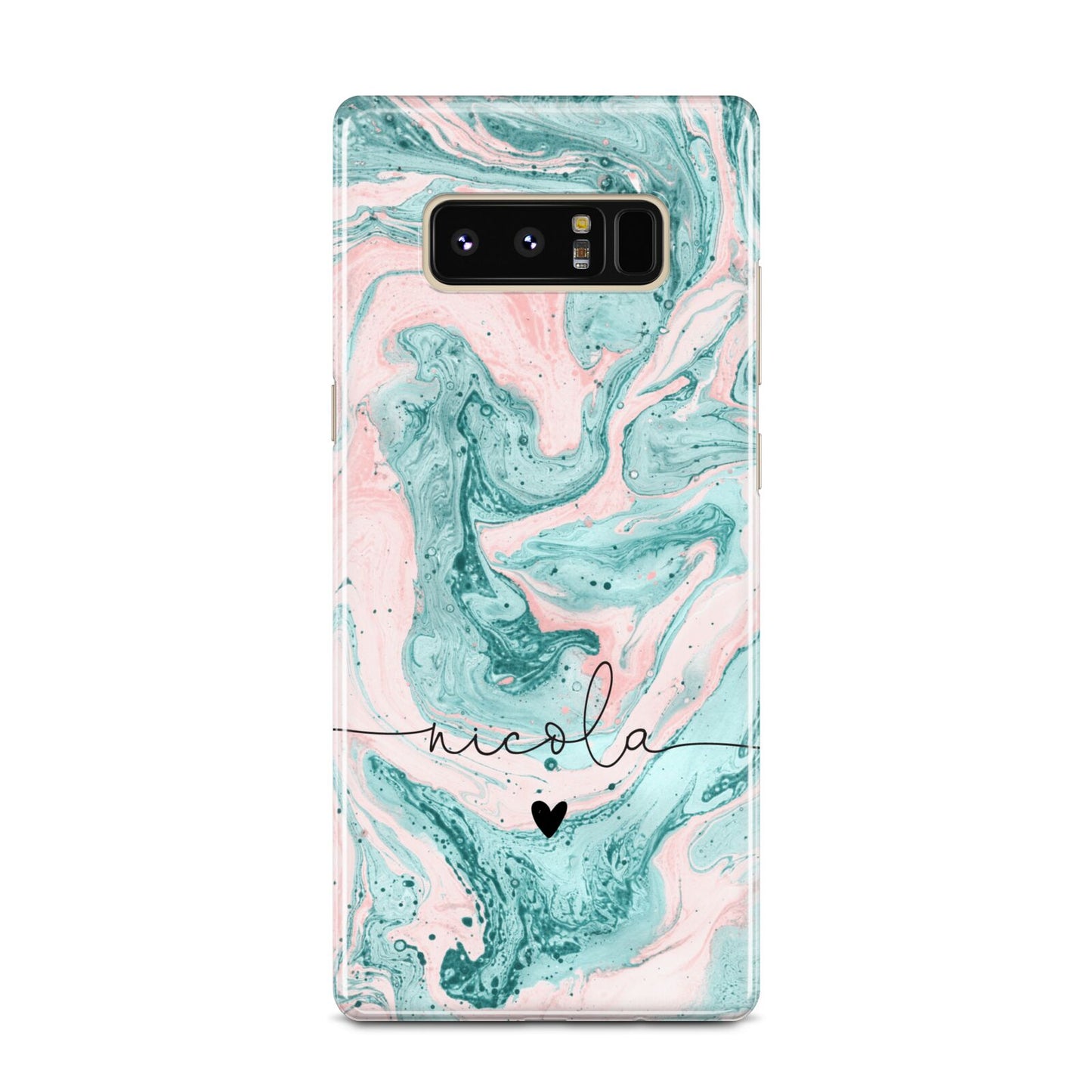 Personalised Name Green Swirl Marble Samsung Galaxy Note 8 Case
