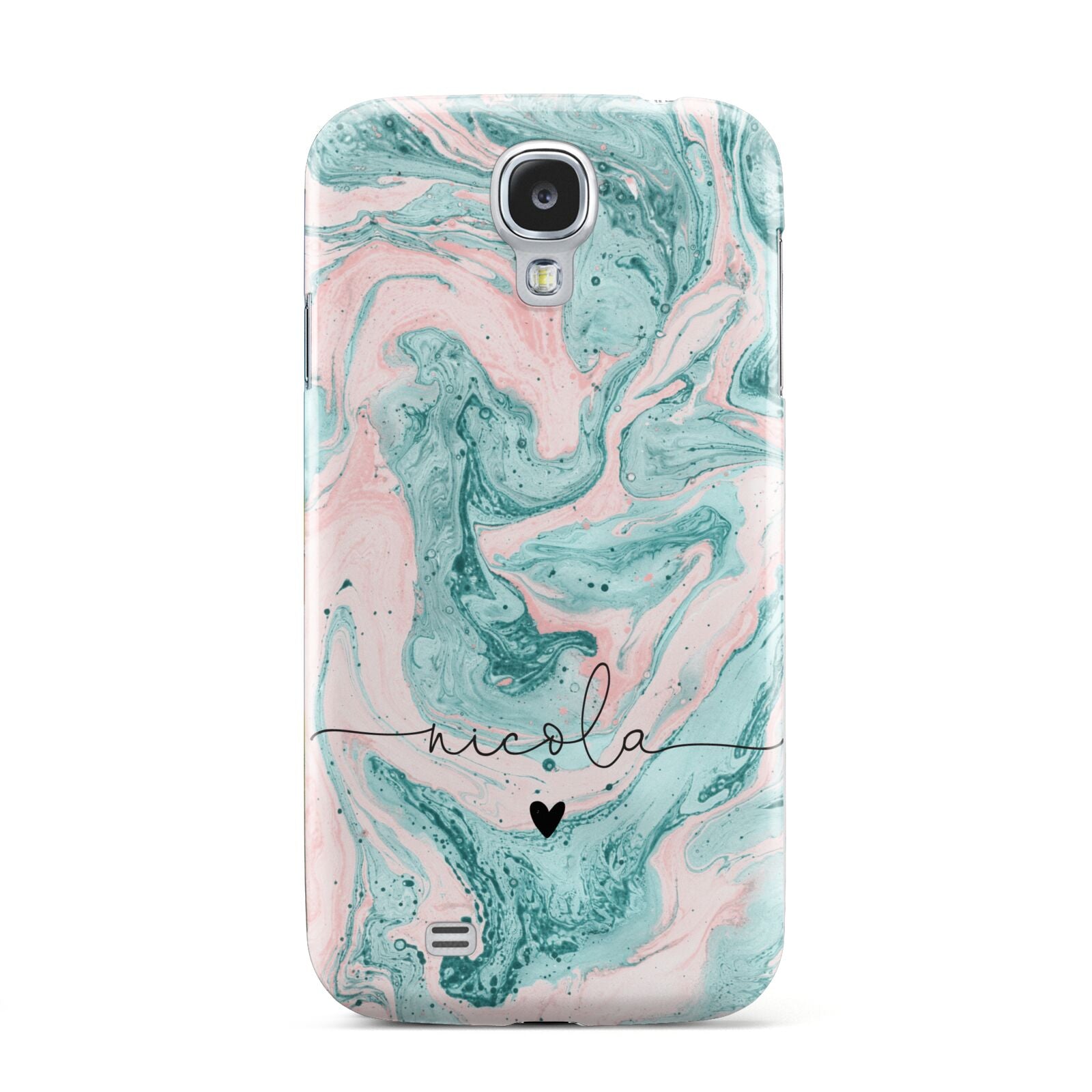 Personalised Name Green Swirl Marble Samsung Galaxy S4 Case