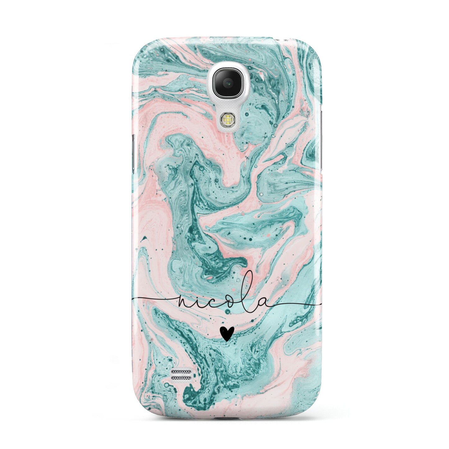 Personalised Name Green Swirl Marble Samsung Galaxy S4 Mini Case