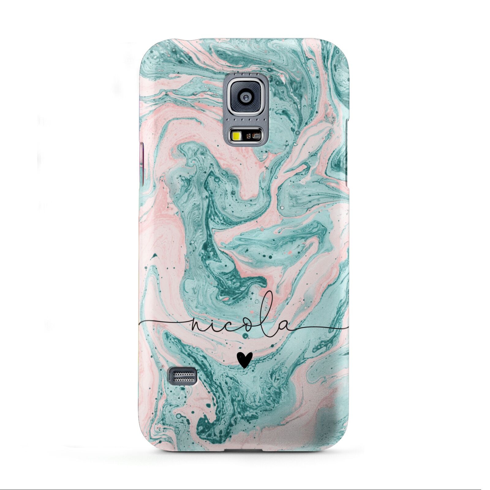 Personalised Name Green Swirl Marble Samsung Galaxy S5 Mini Case