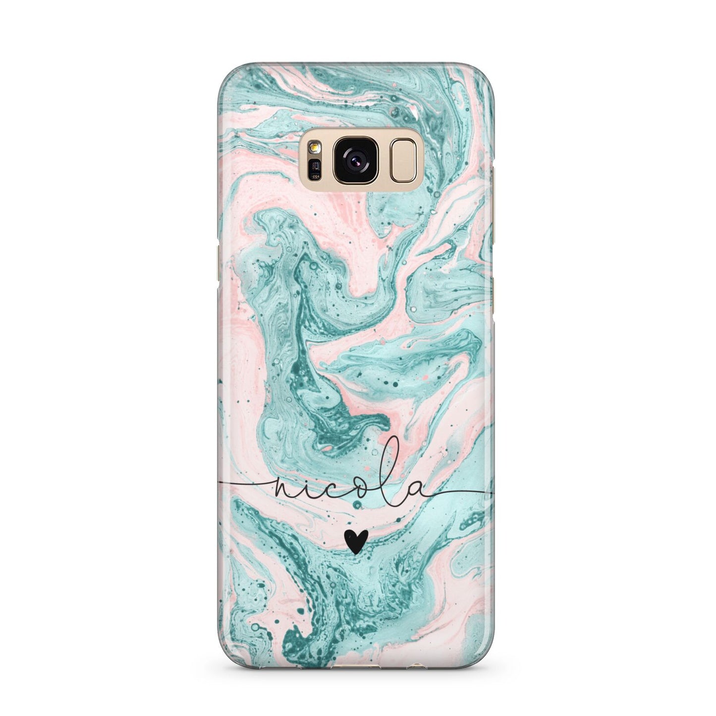 Personalised Name Green Swirl Marble Samsung Galaxy S8 Plus Case