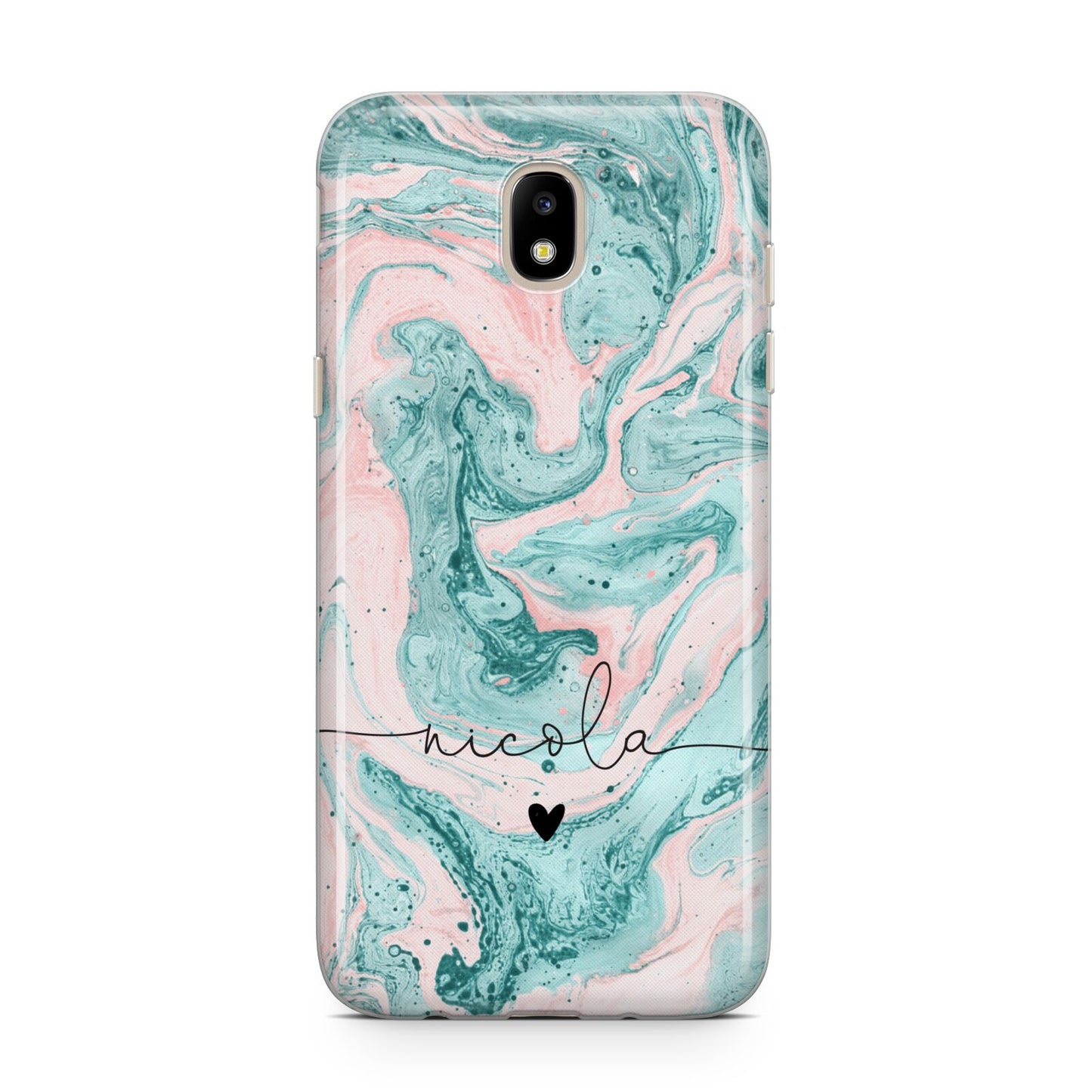 Personalised Name Green Swirl Marble Samsung J5 2017 Case