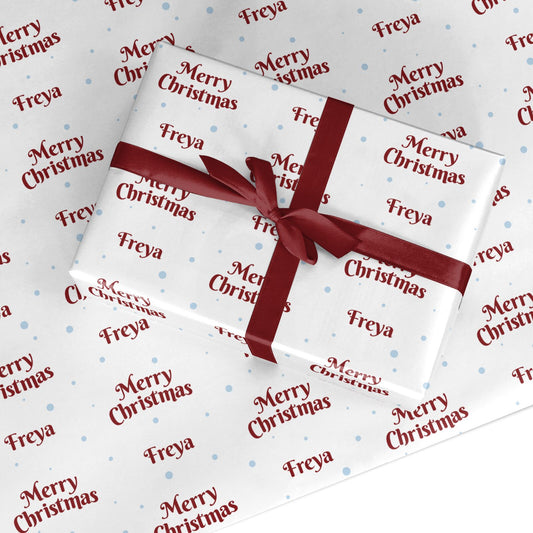 Personalised Name Merry Christmas Custom Wrapping Paper