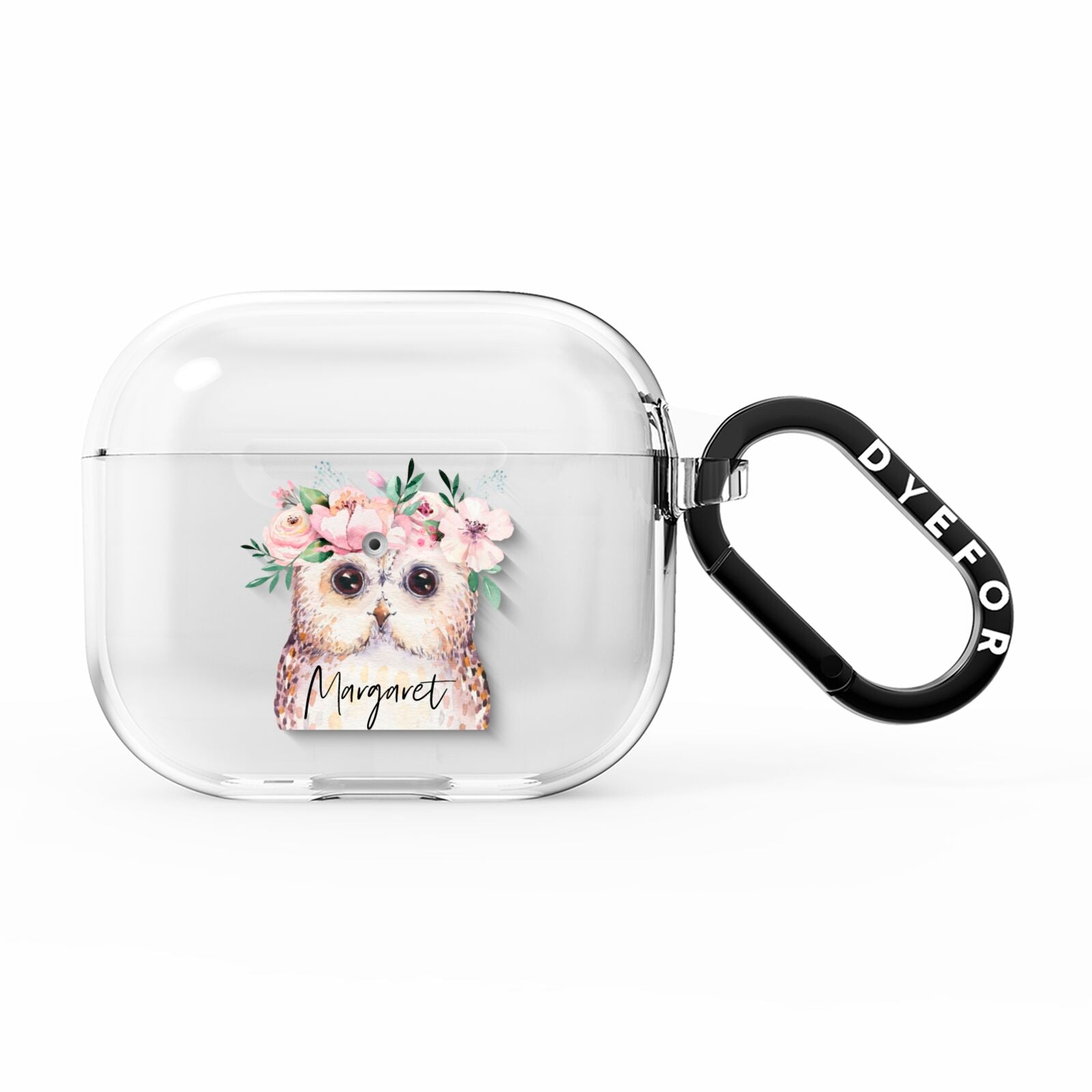 Personalised Name Owl AirPods Clear Case 3rd Gen