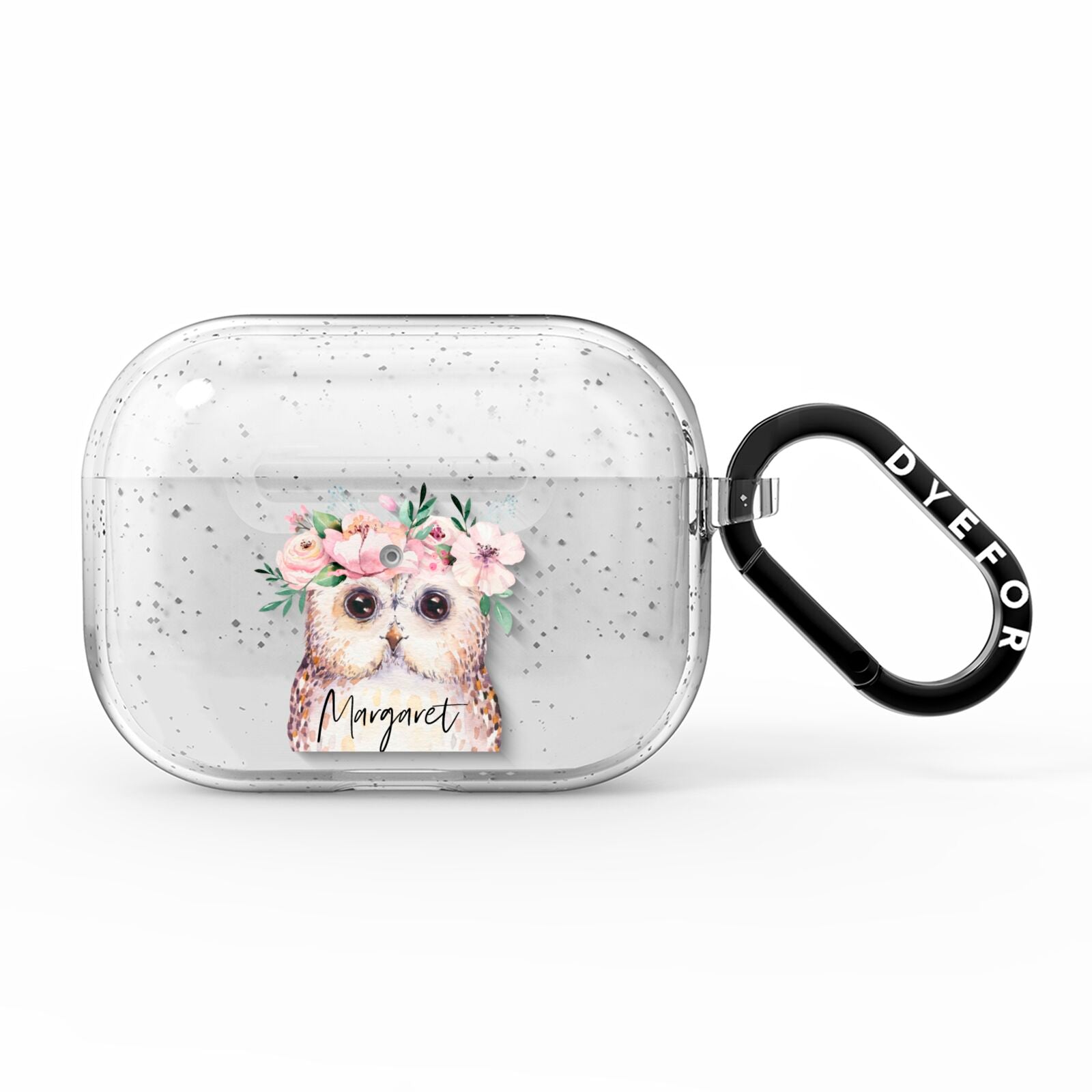 Personalised Name Owl AirPods Pro Glitter Case