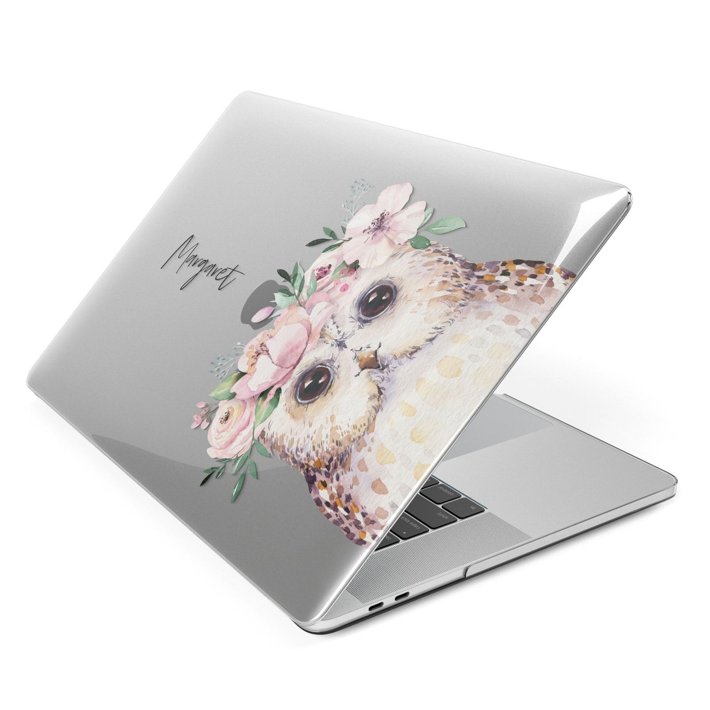 Personalised Name Owl Apple MacBook Case Side View