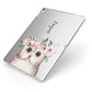 Personalised Name Owl Apple iPad Case on Silver iPad Side View