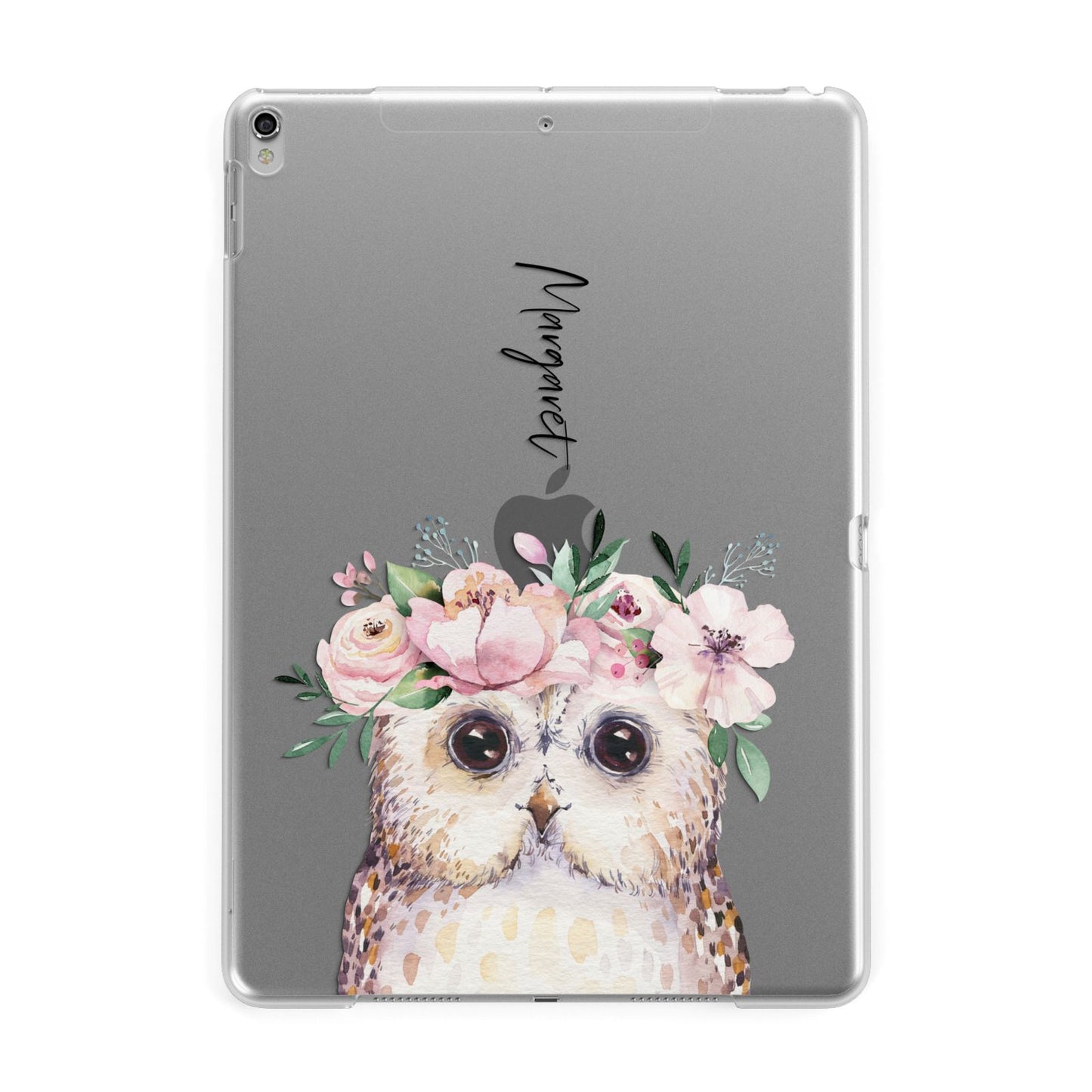 Personalised Name Owl Apple iPad Silver Case