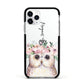 Personalised Name Owl Apple iPhone 11 Pro in Silver with Black Impact Case