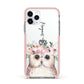 Personalised Name Owl Apple iPhone 11 Pro in Silver with Pink Impact Case