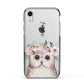 Personalised Name Owl Apple iPhone XR Impact Case Black Edge on Silver Phone
