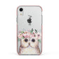 Personalised Name Owl Apple iPhone XR Impact Case Pink Edge on Silver Phone