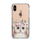 Personalised Name Owl Apple iPhone Xs Impact Case Black Edge on Gold Phone