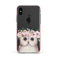 Personalised Name Owl Apple iPhone Xs Impact Case Pink Edge on Black Phone