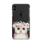 Personalised Name Owl Apple iPhone Xs Max Impact Case Black Edge on Black Phone