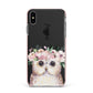 Personalised Name Owl Apple iPhone Xs Max Impact Case Pink Edge on Black Phone