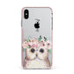 Personalised Name Owl Apple iPhone Xs Max Impact Case Pink Edge on Silver Phone