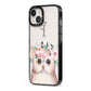 Personalised Name Owl iPhone 13 Black Impact Case Side Angle on Silver phone