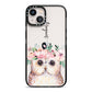 Personalised Name Owl iPhone 13 Black Impact Case on Silver phone