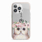 Personalised Name Owl iPhone 13 Pro TPU Impact Case with Pink Edges