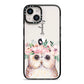 Personalised Name Owl iPhone 14 Black Impact Case on Silver phone