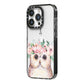 Personalised Name Owl iPhone 14 Pro Black Impact Case Side Angle on Silver phone