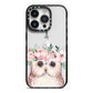 Personalised Name Owl iPhone 14 Pro Black Impact Case on Silver phone
