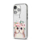 Personalised Name Owl iPhone 14 Pro Clear Tough Case Silver Angled Image