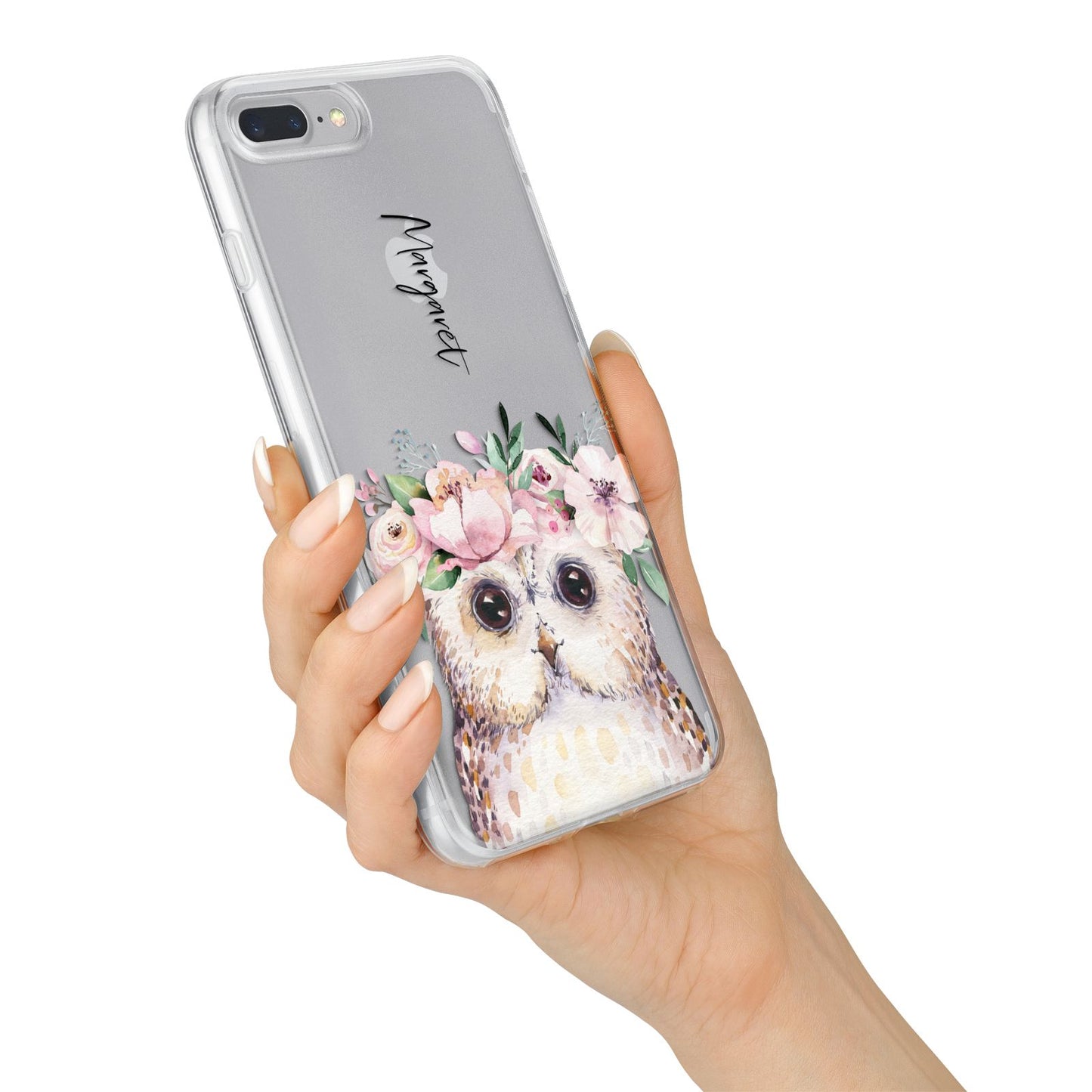 Personalised Name Owl iPhone 7 Plus Bumper Case on Silver iPhone Alternative Image