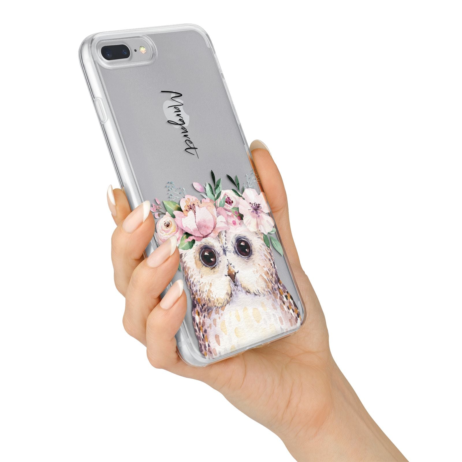 Personalised Name Owl iPhone 7 Plus Bumper Case on Silver iPhone Alternative Image