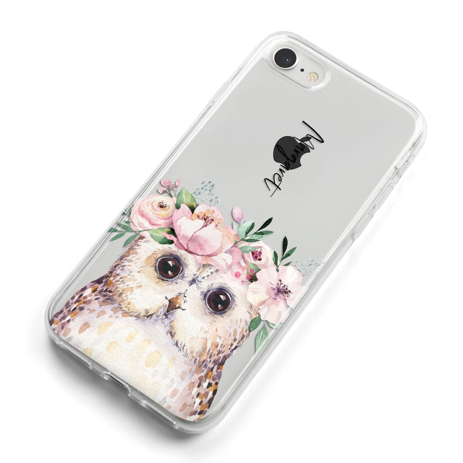 Personalised Name Owl iPhone 8 Bumper Case on Silver iPhone Alternative Image