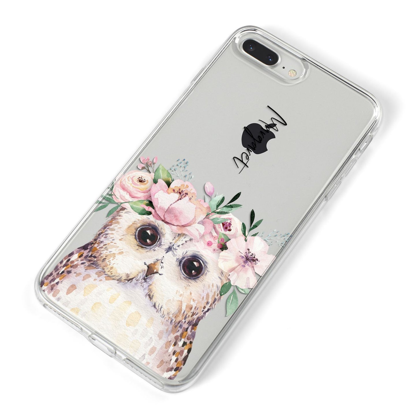 Personalised Name Owl iPhone 8 Plus Bumper Case on Silver iPhone Alternative Image