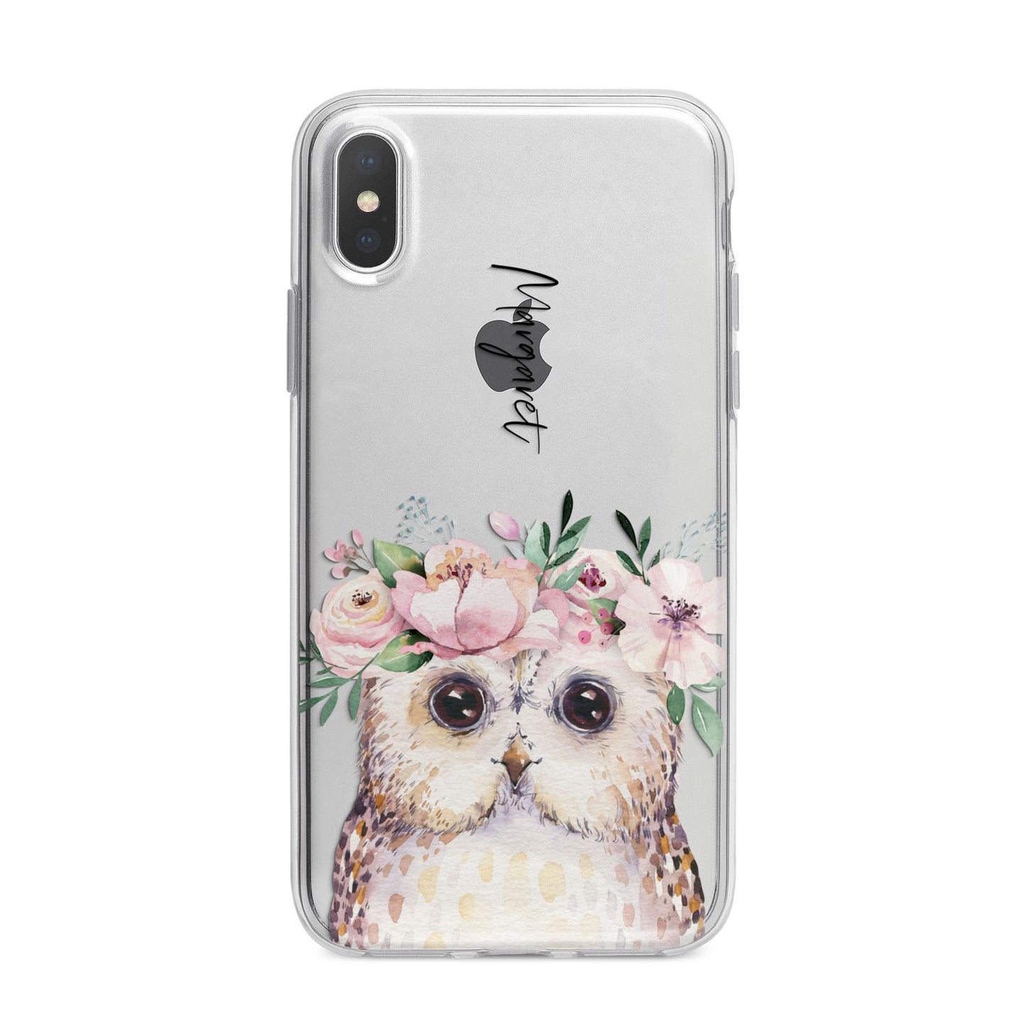 Personalised Name Owl iPhone X Bumper Case on Silver iPhone Alternative Image 1