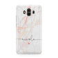 Personalised Name Pink Marble Heart Huawei Mate 10 Protective Phone Case