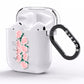 Personalised Name Pink Roses AirPods Clear Case Side Image