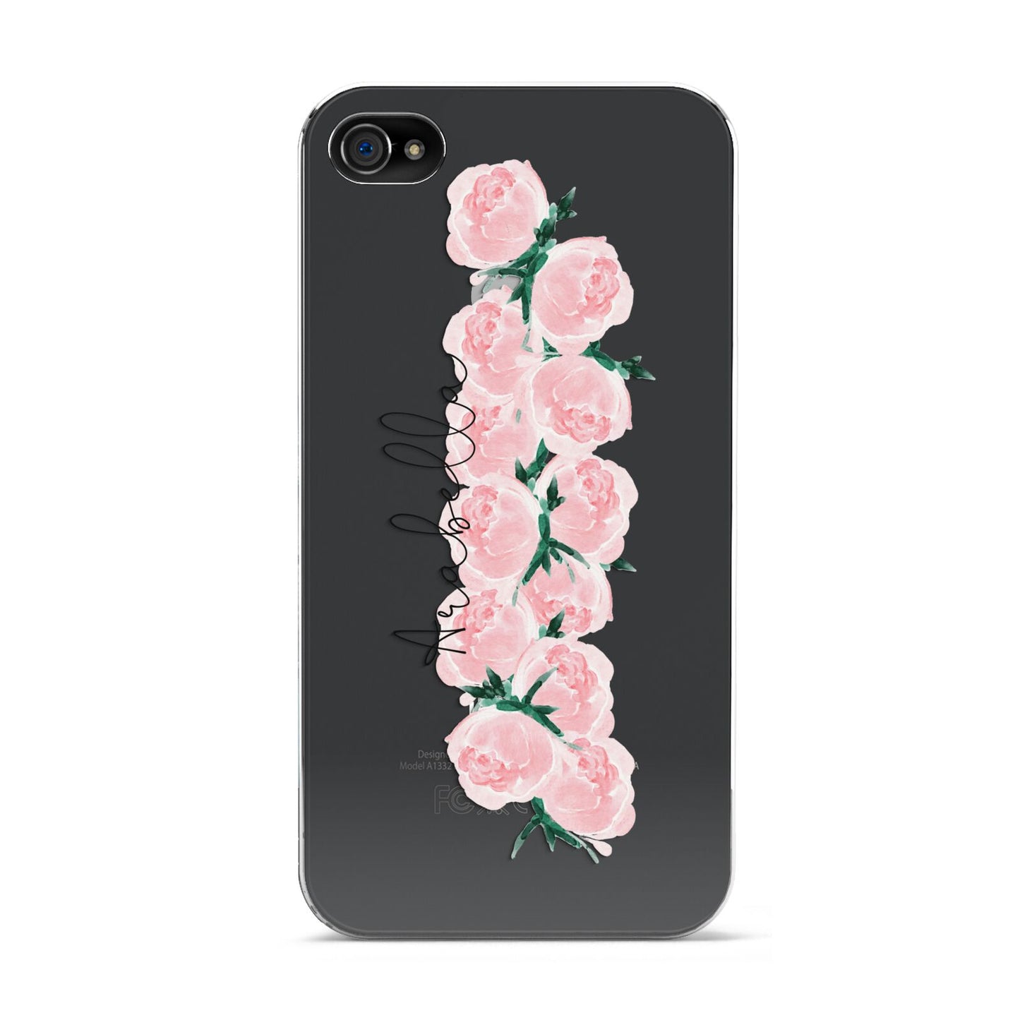Personalised Name Pink Roses Apple iPhone 4s Case