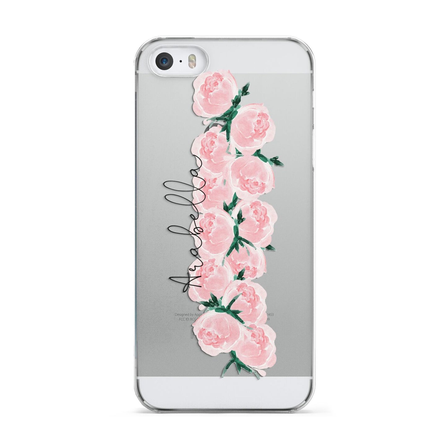 Personalised Name Pink Roses Apple iPhone 5 Case