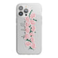 Personalised Name Pink Roses iPhone 13 Pro Max TPU Impact Case with White Edges