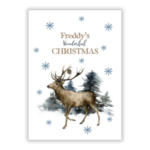 Personalised Name Reindeer Greetings Card