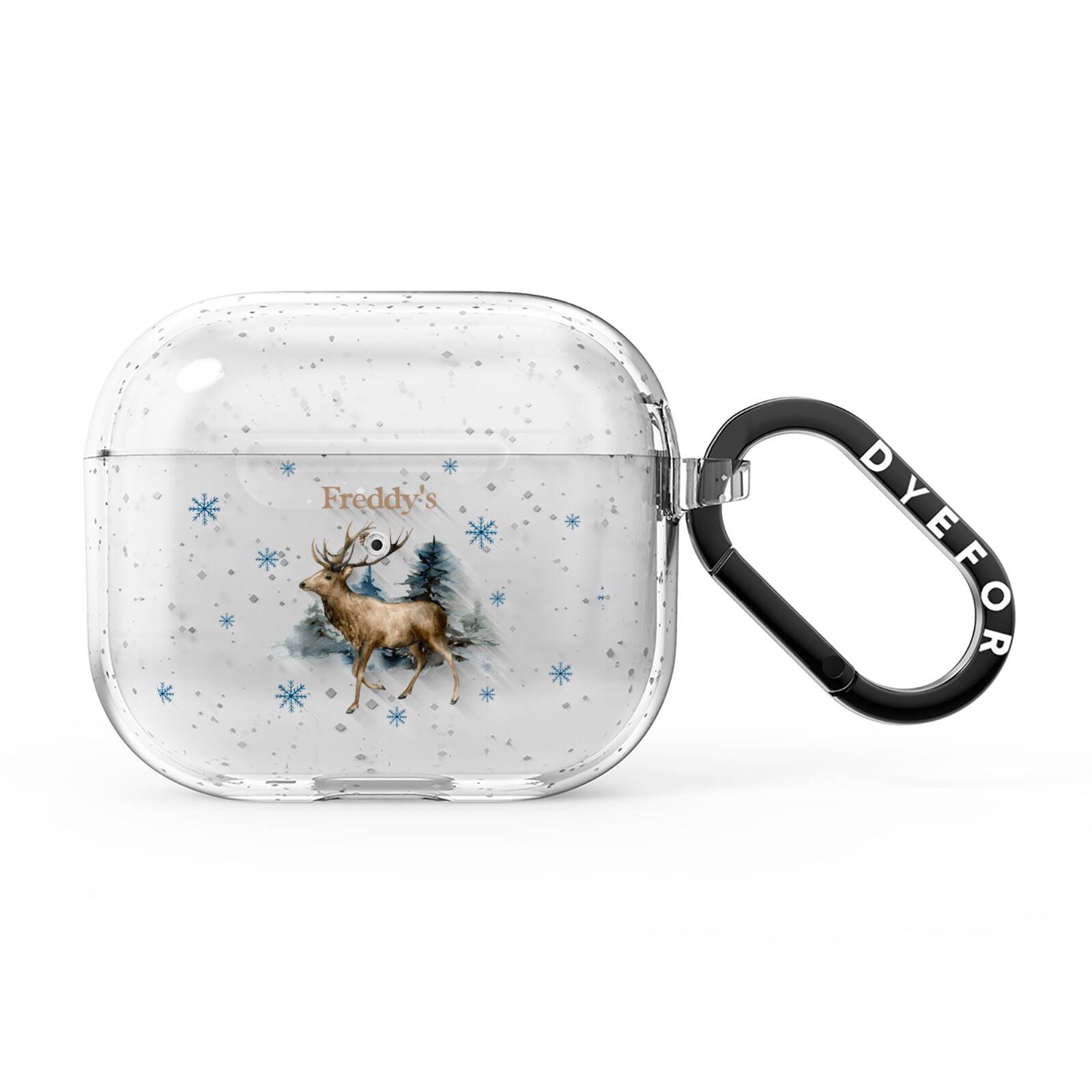 Personalised Name Reindeer AirPods Glitter Case 3rd Gen
