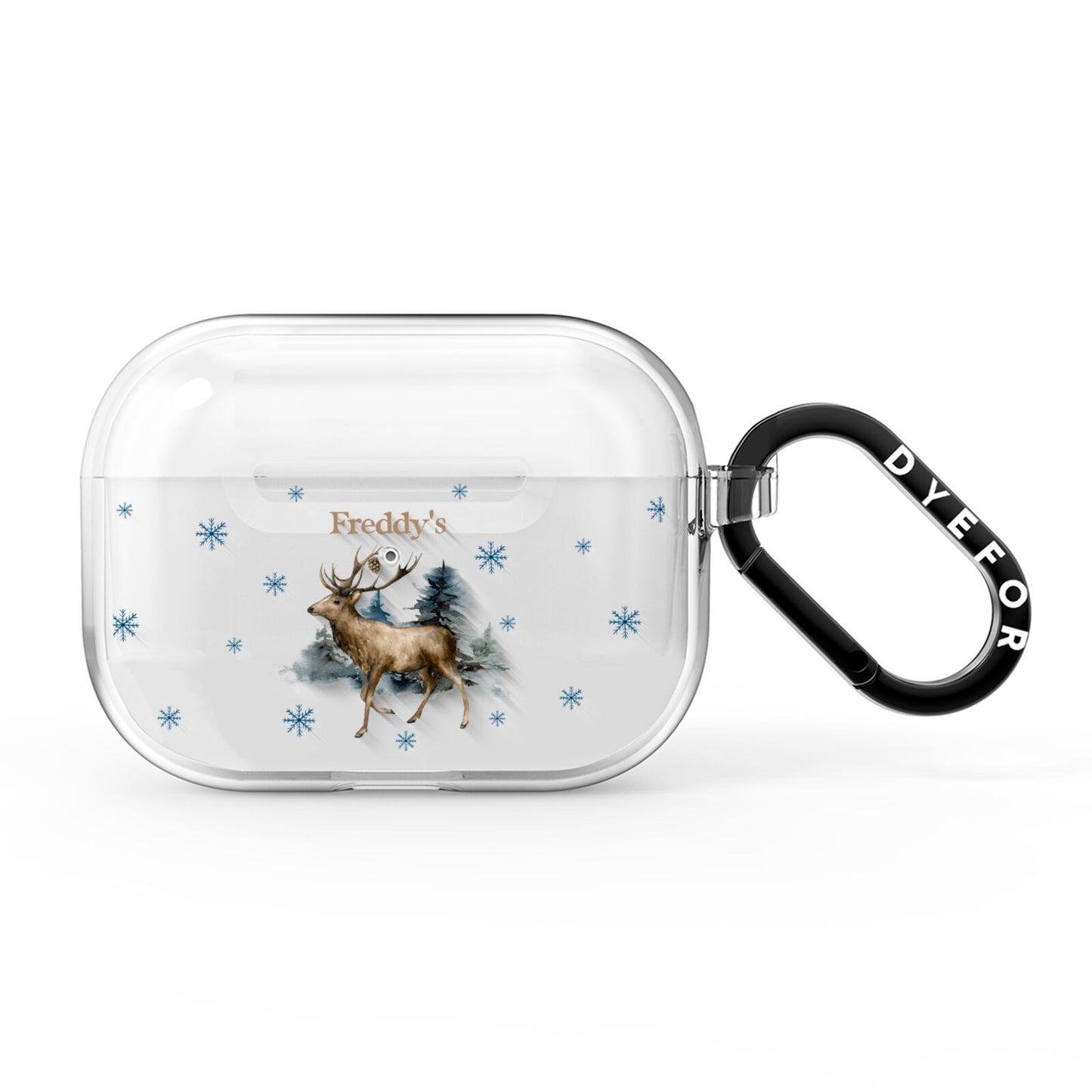 Personalised Name Reindeer AirPods Pro Clear Case