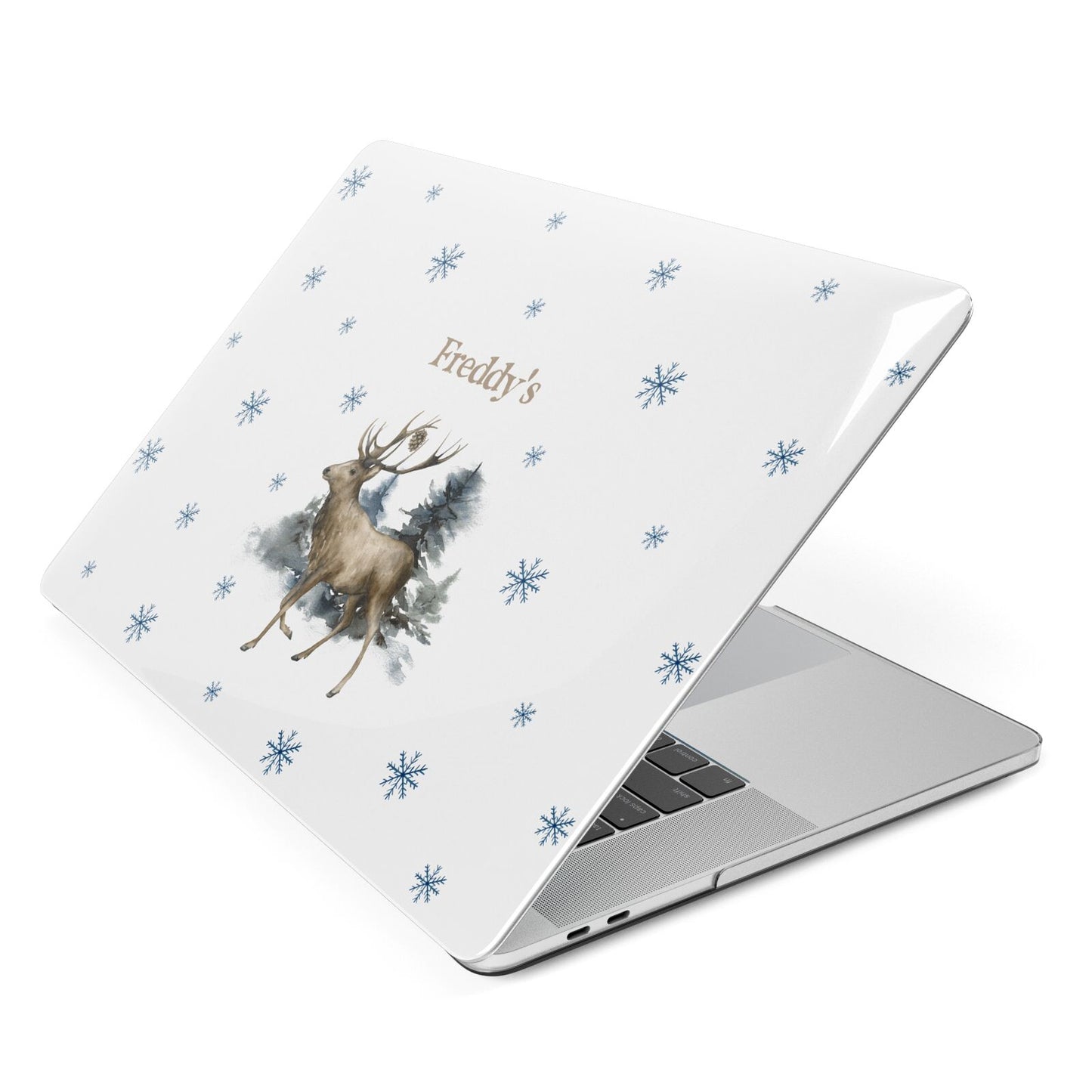Personalised Name Reindeer Apple MacBook Case Side View