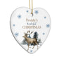 Personalised Name Reindeer Heart Decoration Side Angle
