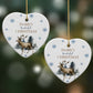 Personalised Name Reindeer Heart Decoration on Christmas Background