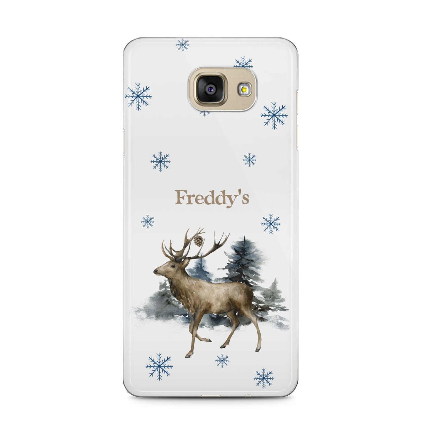 Personalised Name Reindeer Samsung Galaxy A5 2016 Case on gold phone