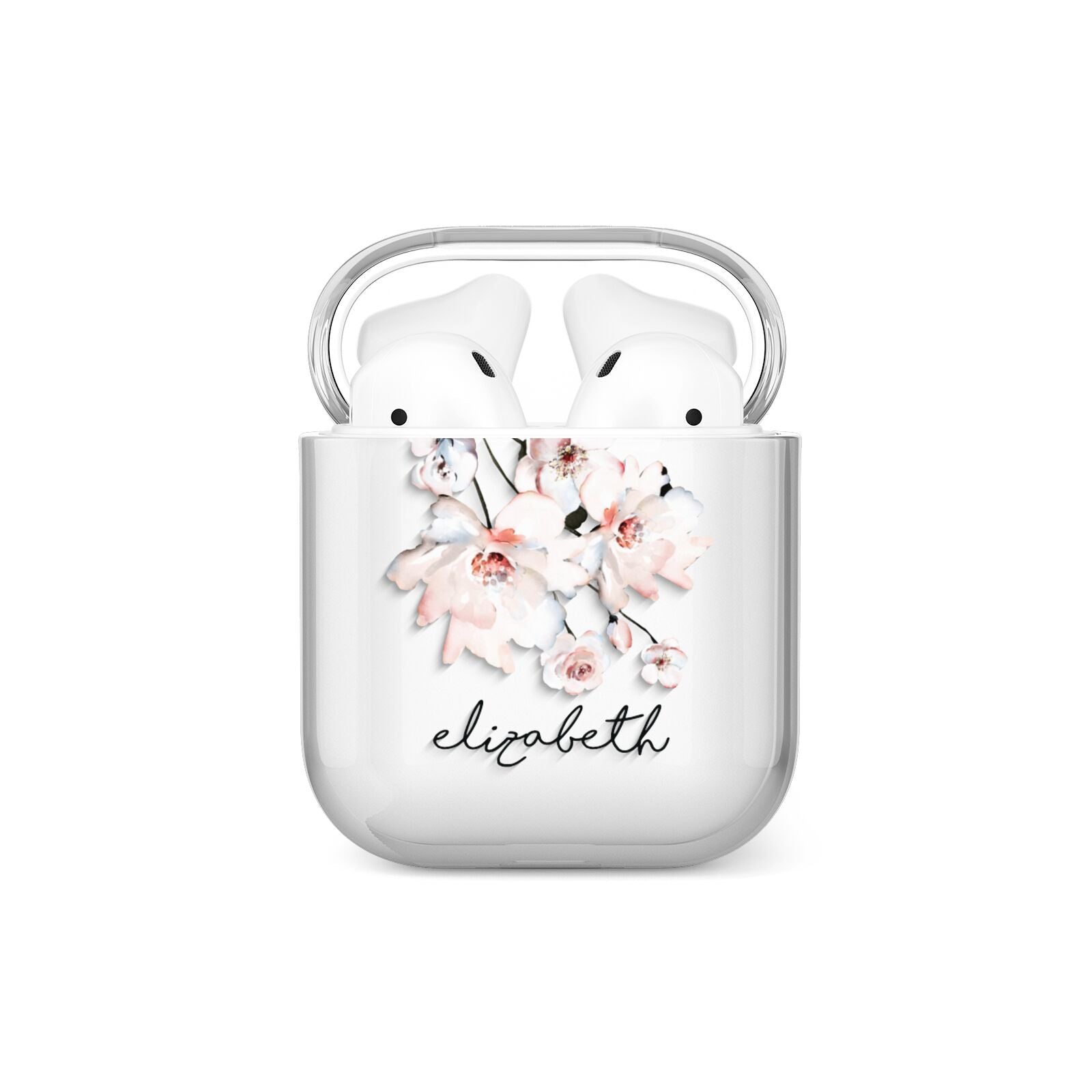 Personalised Name Roses Watercolour AirPods Case